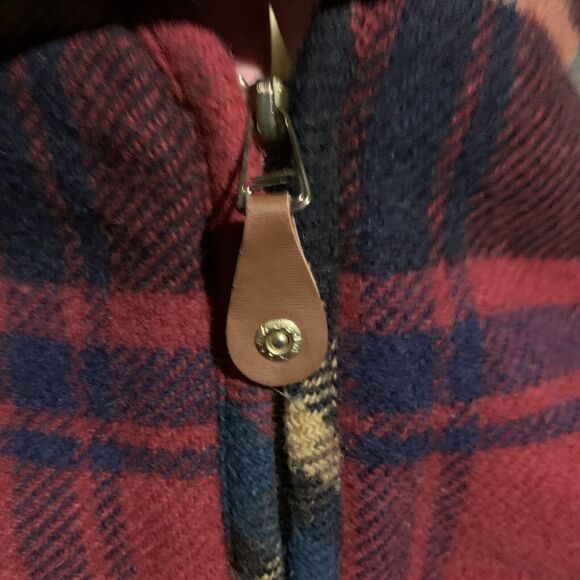 VINTAGE LIZ WEAR WOMENS RED PLAID WOOL MOHAIR RANCHER VEST COAT SIZE MEDIUM - Picture 4 of 13